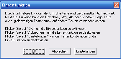 Einrastfunktion